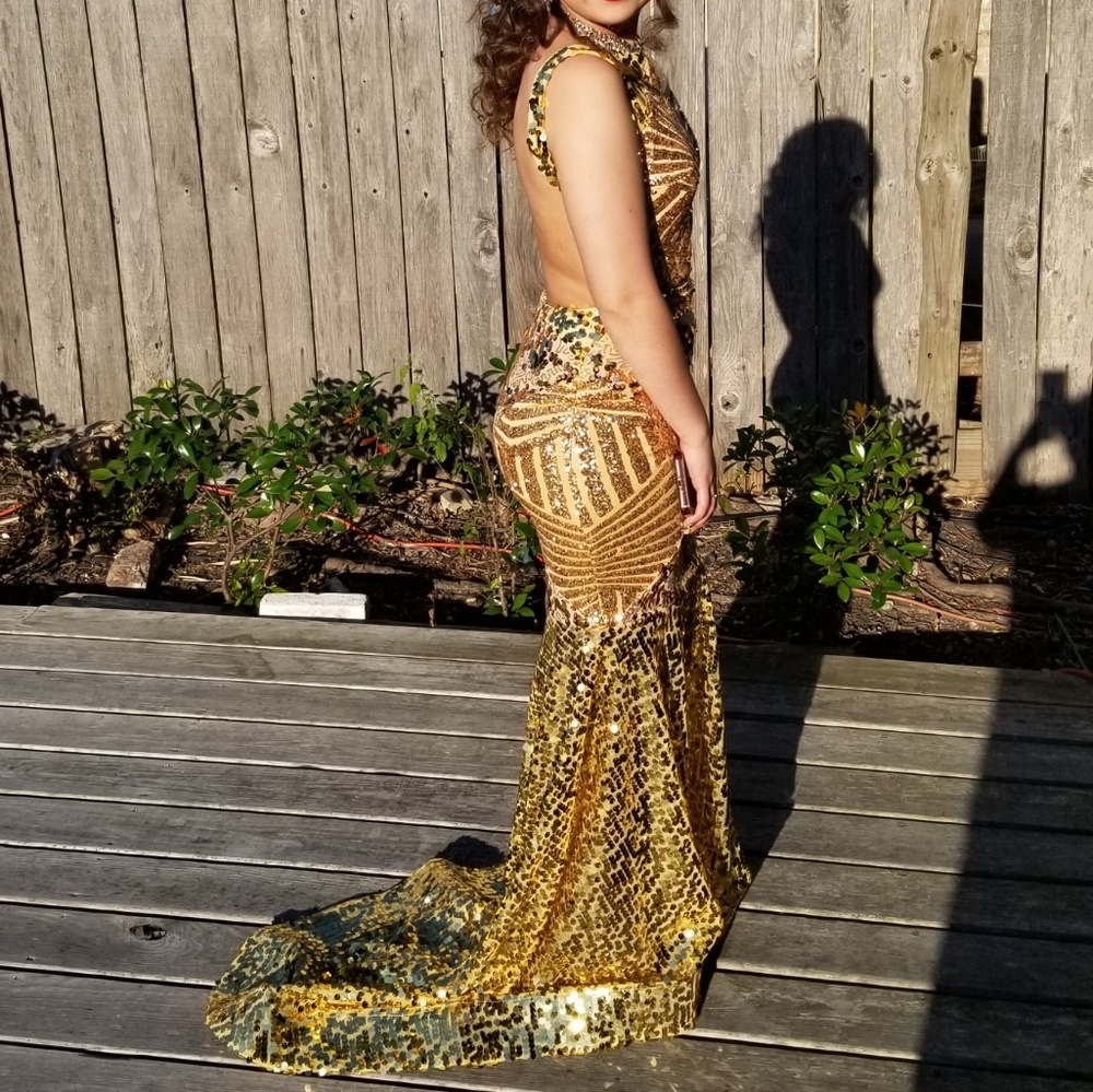 Elegant Designer Evening Gown with accessories - Picture 3 of 8